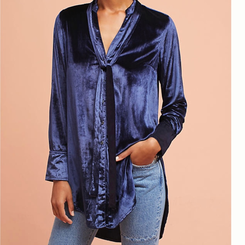 Velvet tunic blouse
